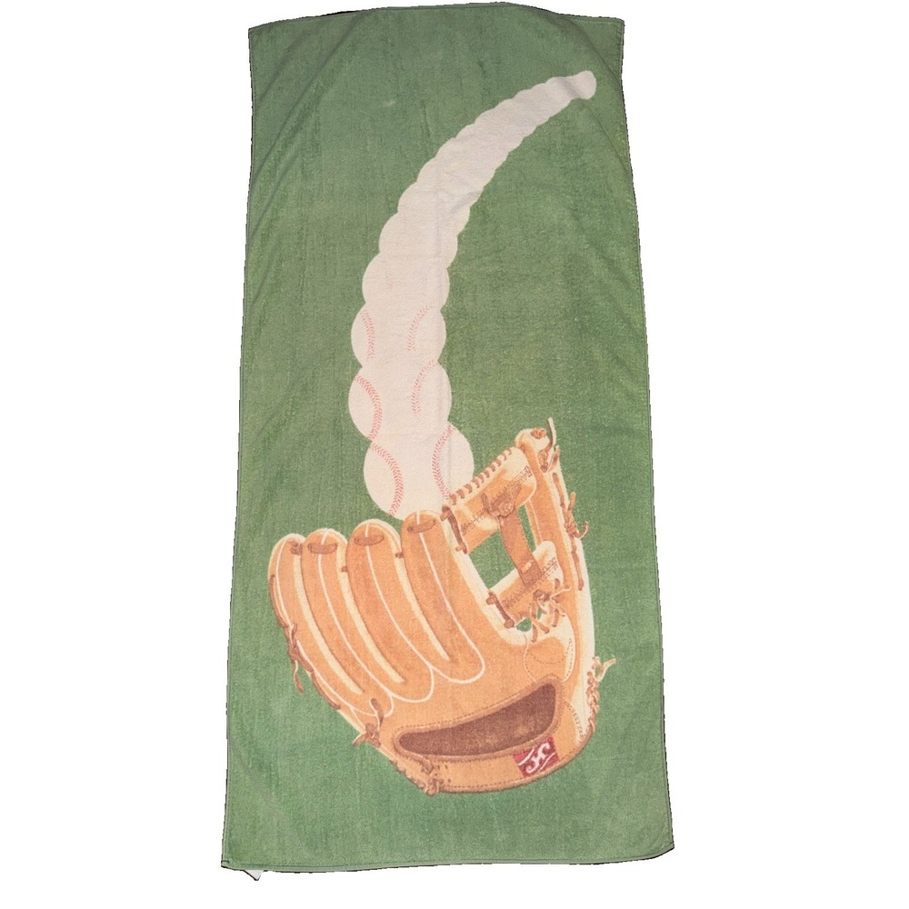 Vintage Baseball Sports Beach Towel Baseball Mitt Design MLB